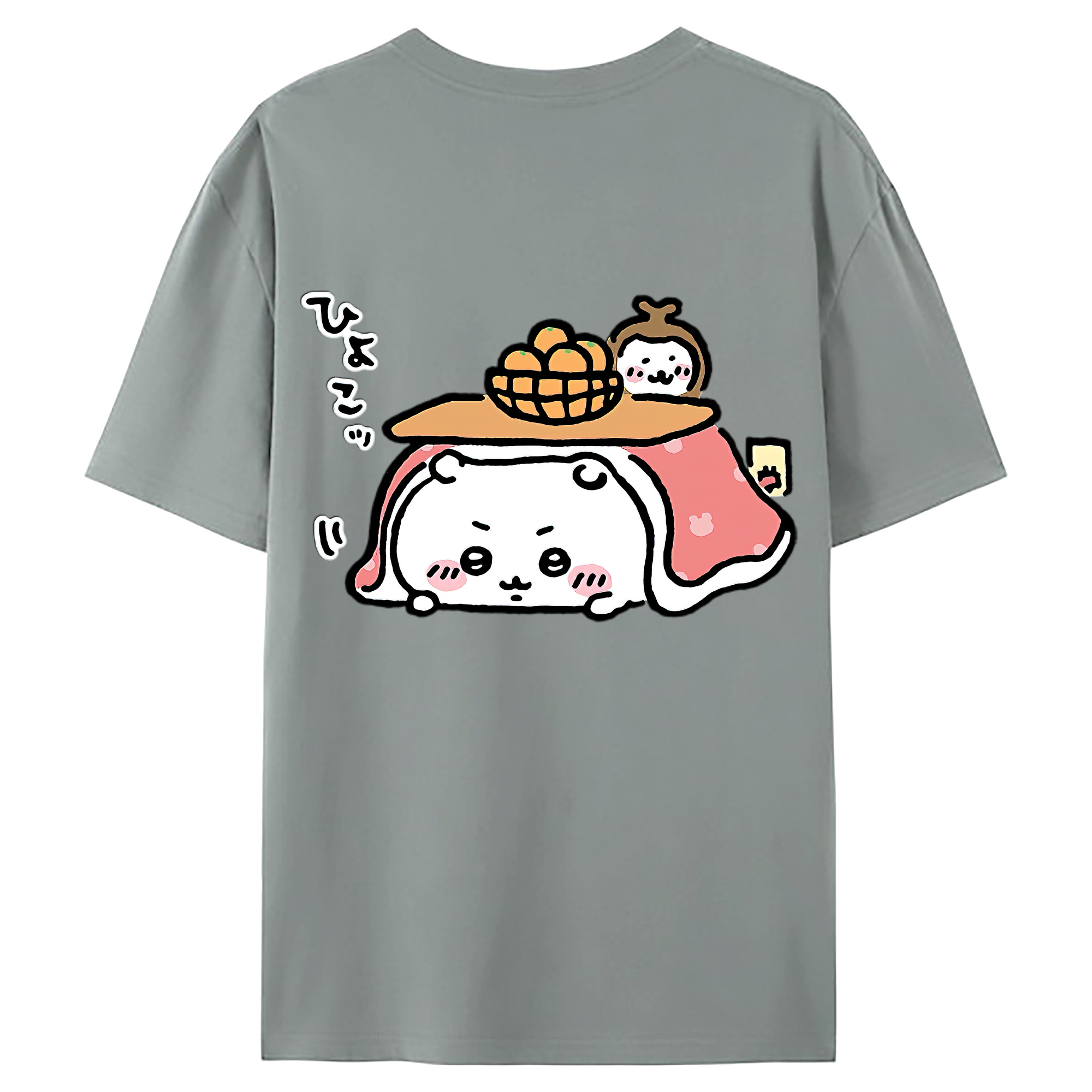 （画像用） ちいかわ ちいかわ Chii-kawa chiikawa 綿100％ メンズ半袖Tシャツ（バックプリント） 通気性